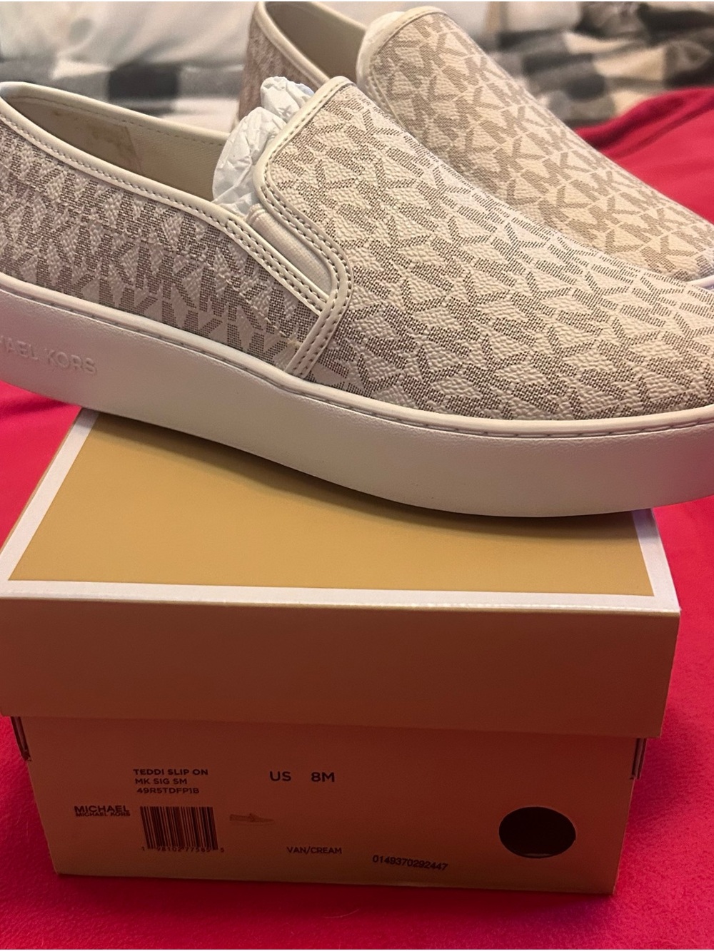 Michael Kors Cream Logo Slip-On Sneakers